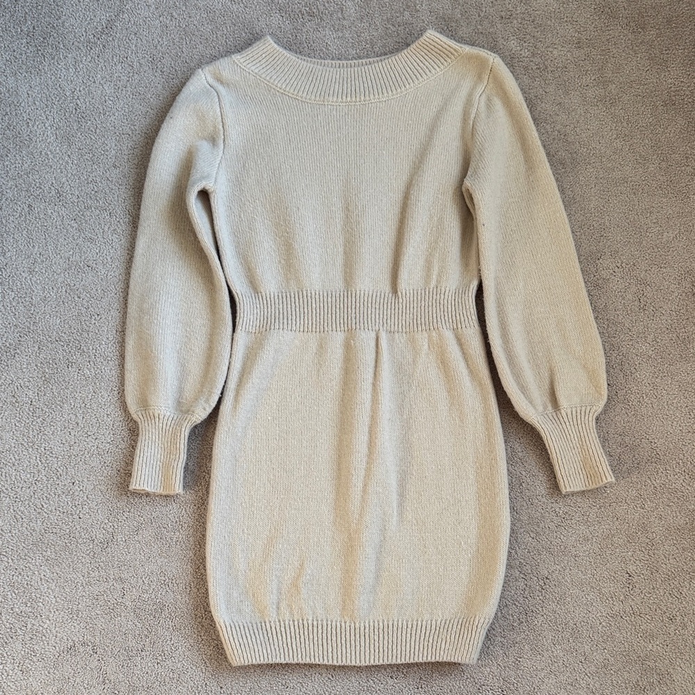 Women's Cream Sweater Dress